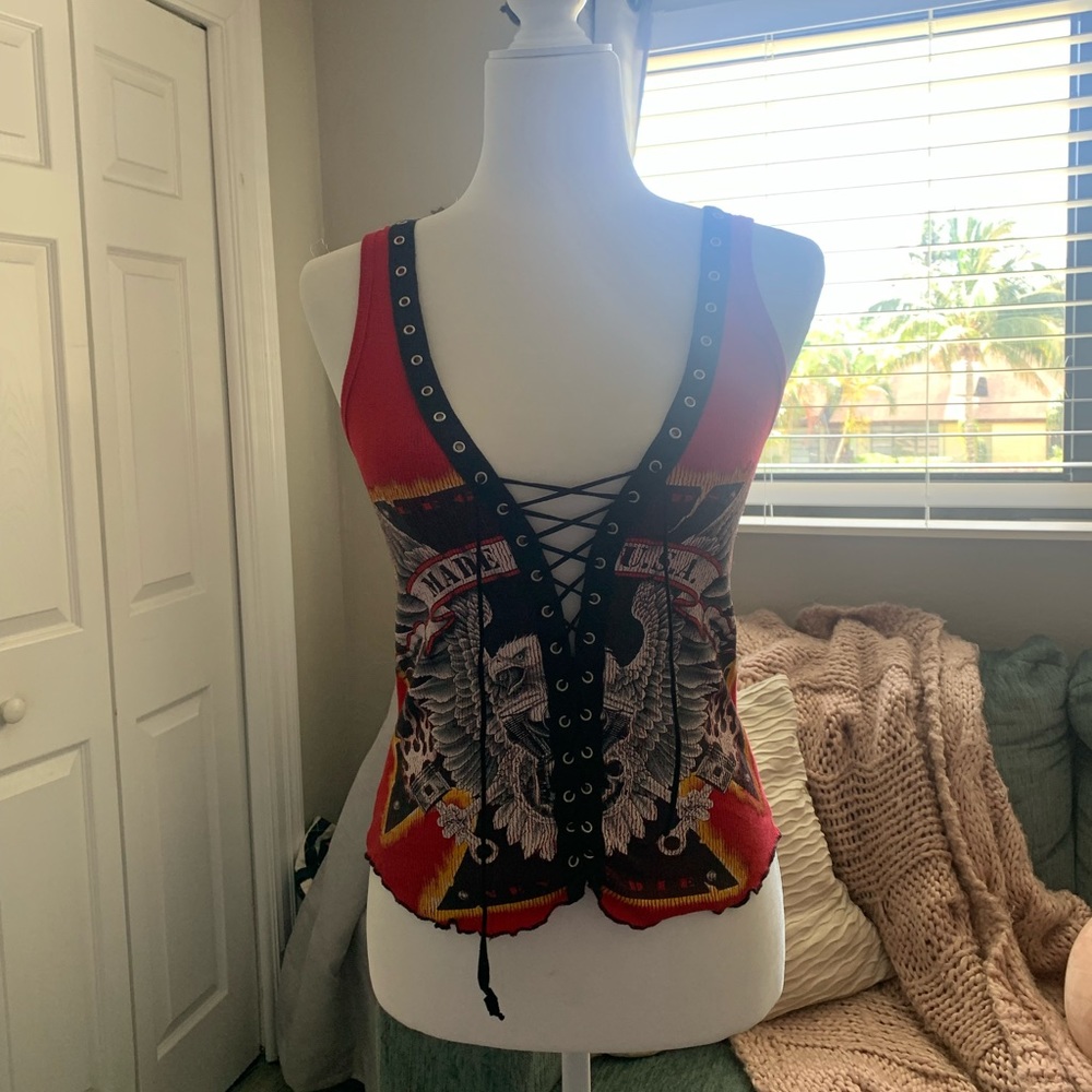 Vintage red and black top